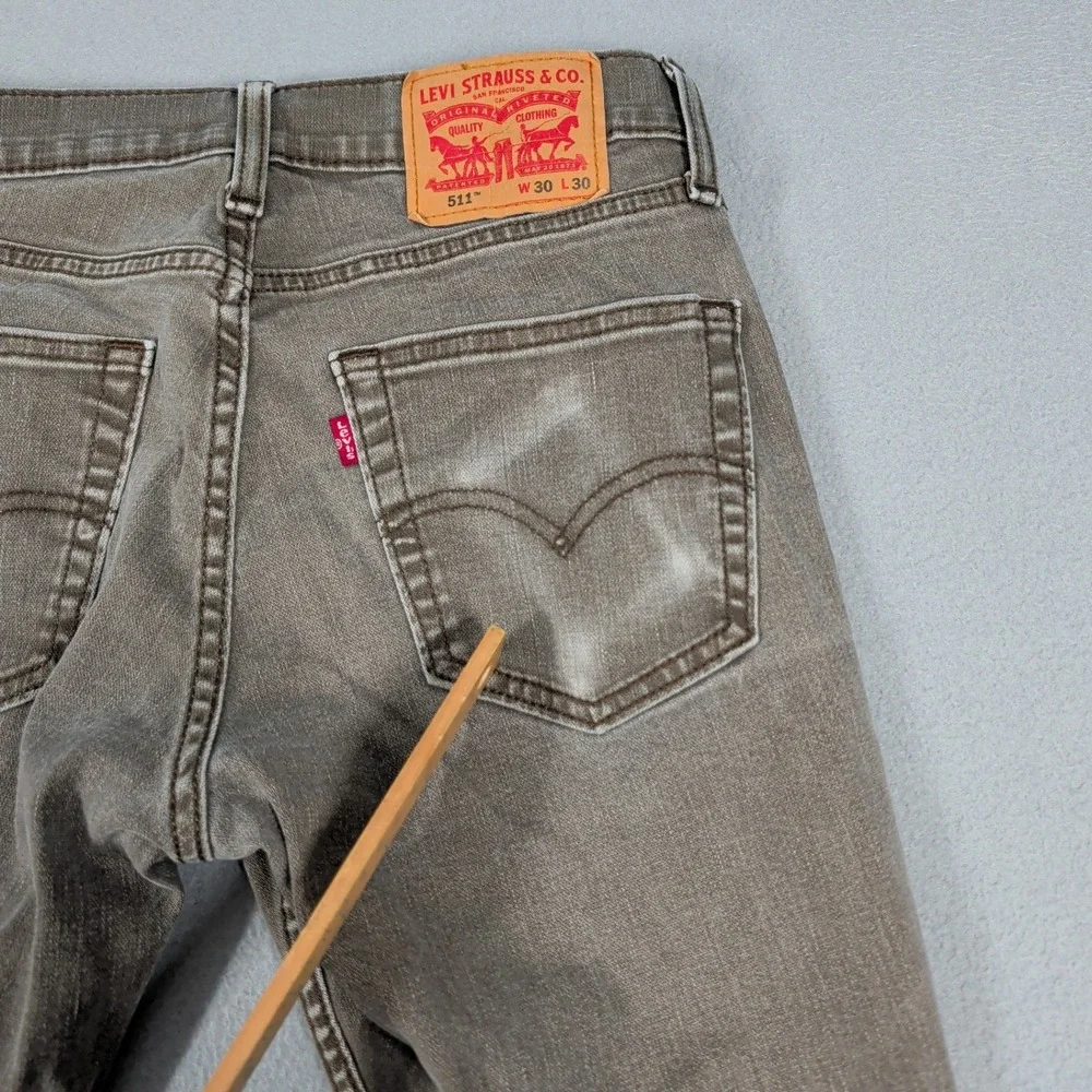Levi's‎ 511 Jeans Mens 30x30 Brown Slim Fit Stretch Denim Casual Workwear Pants